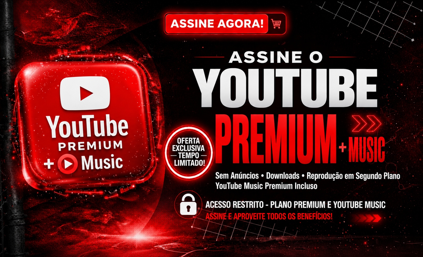 YOUTUBE PREMIUM + YOUTUBE MUSIC 1 ANO